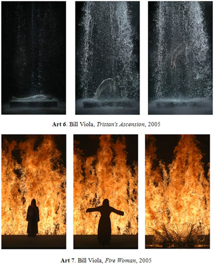 Bill Viola, Tristan's Ascension, 2005 / Bill Viola, Fire Woman, 2005