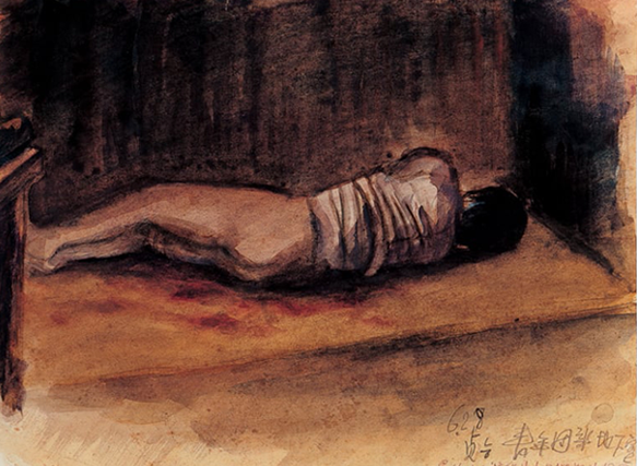 김성환, <6.25스케치 1950년 6월 28일 국군병사의 죽음>(1950)