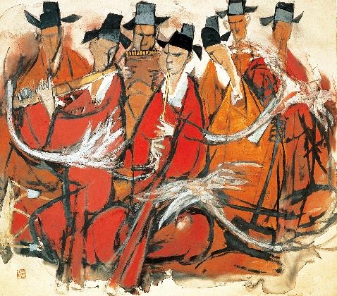 김기창, <아악의 리듬>,1967
