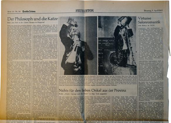 독일 신문의 ’Exposition of Music-Electronic Television’ 전시 기사, 1963년