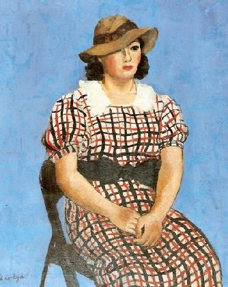 Lee Kaphyang, <Woman in a Cross-striped Dress>, 1938, MMCA collection