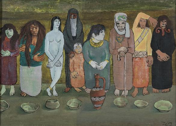 압둘하디 알자제르, <시민 합창단>, 1951, 이집트근대미술관 소장