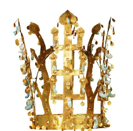 <서봉총 금관>(보물 제339호), 신라, 금, 옥, 높이: 35cm, 국립중앙박물관 소장