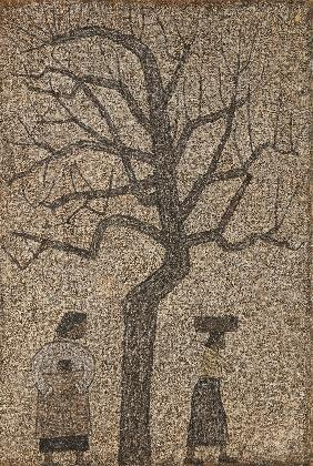 박수근, ‹나무와 두 여인›, 1962, 캔버스에 유채, 130x89cm, 리움미술관