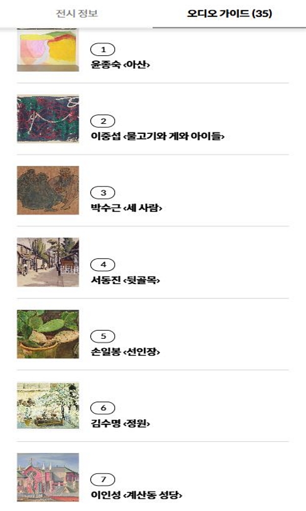 Audio Guide List Screen (Mobile App)