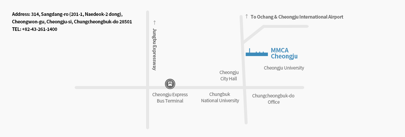 KTX/SRT 이용시 오송역에서 하차 후 대중교통 및 택시 승차, 시내버스 이용시 “문화산업단지, 문화산업단지 앞” 승강장 하차