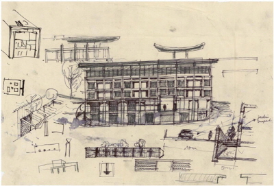 Consular office and residences, French Embassy, Front elevation and periphery, Unknown