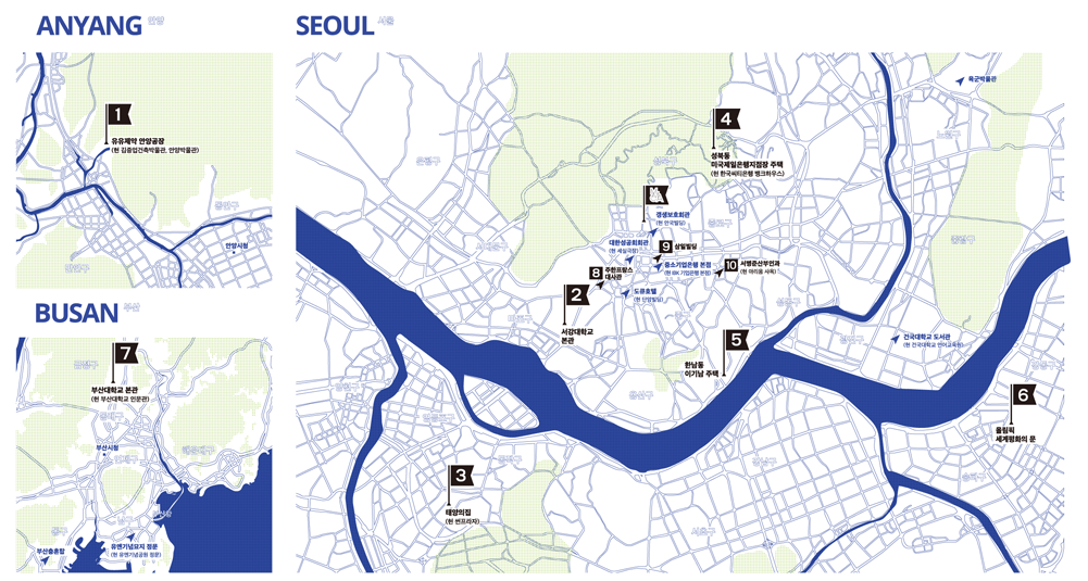 김중업 건축기행 MAP 김중업 건축기행 MAP