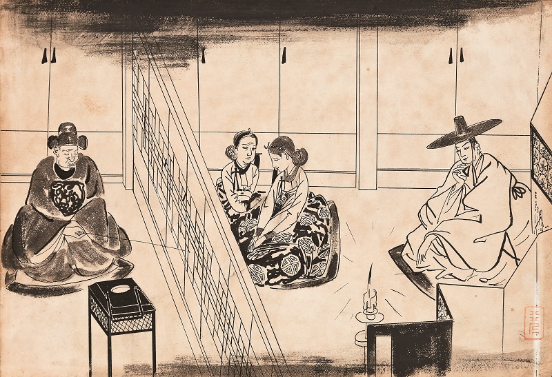 2.1. 이승만, 금삼의 피 삽화.jpg 미술이 문학을 만났을 때 전시 이미지