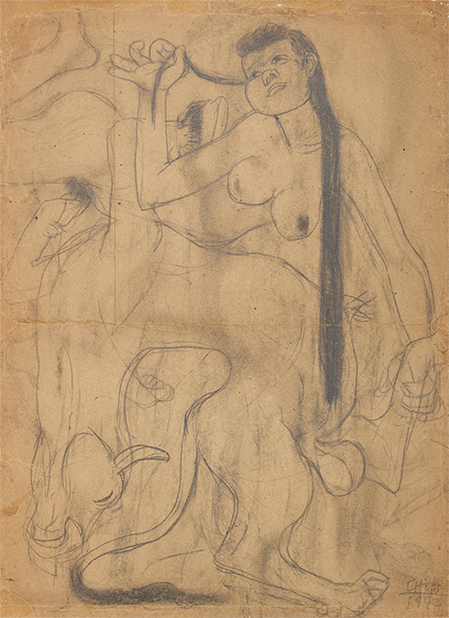 이중섭, ‹소와 여인›(1942)
종이에 연필, 41×29.7cm. 국립현대미술관 이건희컬렉션. 이중섭, ‹소와 여인›(1942)
종이에 연필, 41×29.7cm. 국립현대미술관 이건희컬렉션.