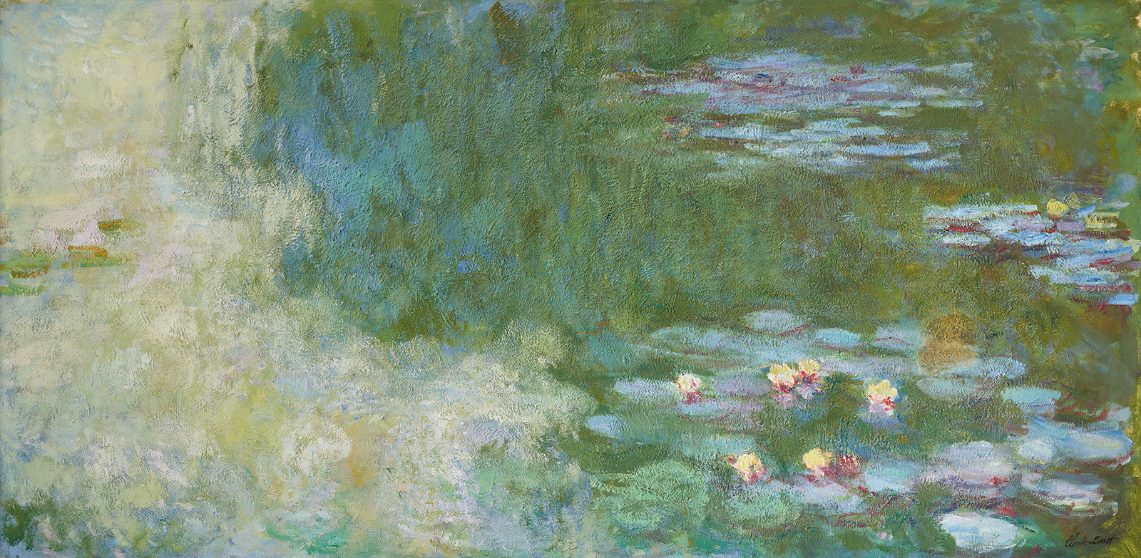 클로드 모네, ‹수련이 있는 연못(The Water-Lily Pond)›(1917~1920) 
캔버스에 유채, 100x200.5cm, 국립현대미술관 이건희컬렉션.