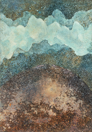 방혜자 ‹별들의 노래› (1987) 한지 배접 캔버스에 먹, 아크릴릭 물감, 유화 물감 116x81cm, 방혜자 재단 사진 © 장루이 로지