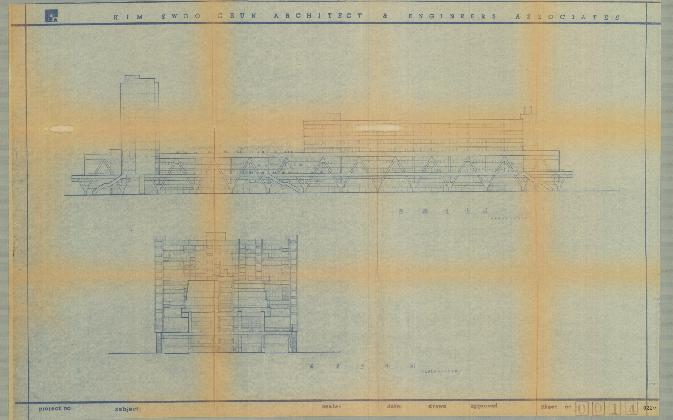 김수근, <세운상가 건립계획_서측입면도, 남측입면도>, 1966