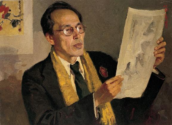 辺月竜、<近園・金瑢俊肖像>、1953