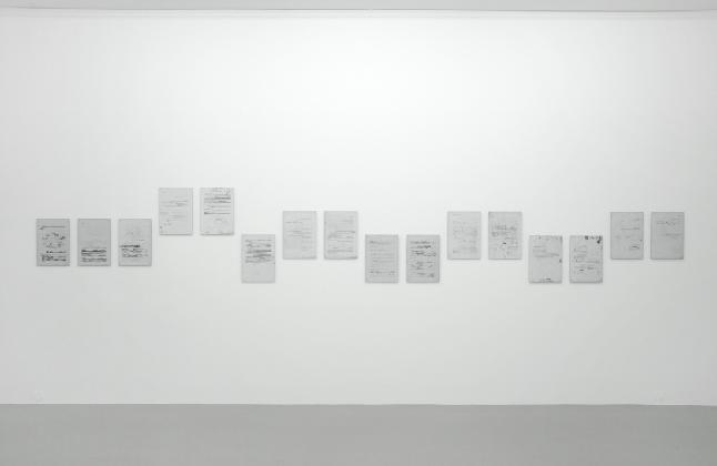 Yang Haegue, <Traces of Anonymous Pupil Authors>, 2001 (Installation shot)