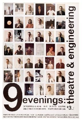 9个夜晚：戏剧与工程（1966）的演出海报，Klüver/Martin Archive