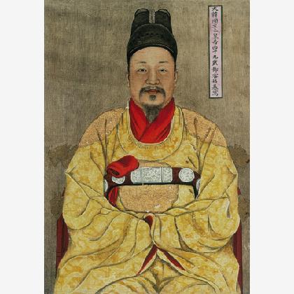 Chae Yongshin, Portrait of Emperor Gojong, 1920, Color on silk, 33×46.2cm, MMCA Collection