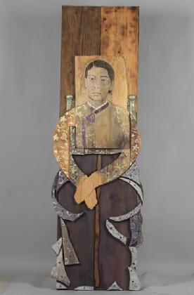 윤석남, 〈어머니3-요조숙녀〉, 1993, 나무에 채색, 193×119.5×30㎝