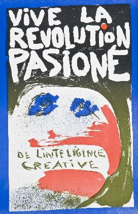 <창조적 지성의 열정적 저항이여 영원하라>, 1968, 석판화, 49.5 x 31.5 cm, 플루이트 아카이브 소장 