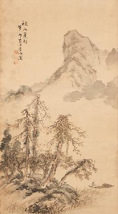 Baik Yoonmoon, Autumn Landscape, 1939, ink and color on silk, 66×36.5cm