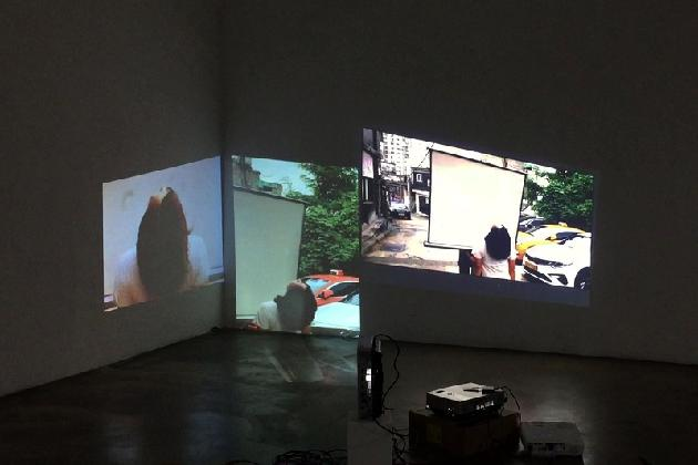 Min Kyoung Lee & Luuk, In Passing, 2019, three-channel video installation, 11 minutes