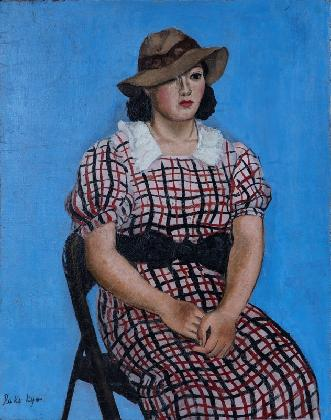 LEE Gapgyeong(1914-unknown), Woman in a Cross Striped Dress, 1937, Oil on canvas, 112×89㎝ 
