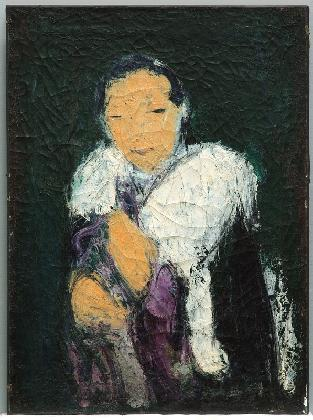 CU Bonung(1906-1953), Woman, 1940, Oil on canvas, 43×32㎝