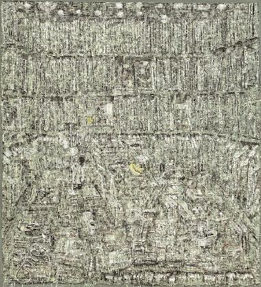 유근택, <어떤 도서관>, 한지에 수묵채색, 226x205cm, 2017