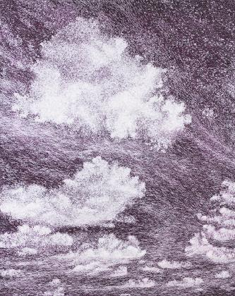 강운, <공기와 꿈>, 캔버스에 염색한 한지, 227x182cm, 2012