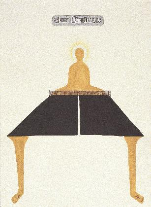 박이소, <호모 아이덴트로푸스>, 1994, 종이에 아크릴릭, 콜라주, 77× 56cm, 삼성미술관 리움 소장