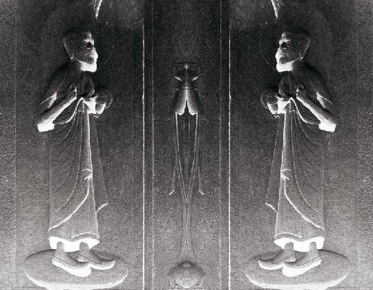 조덕현, <오마주 2021-Ⅰ: 석굴암 부조 십대제자상>, 2021, 특수 한지에 UV출력, 97× 125cm, 개인소장