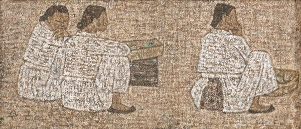 Three Women, early 1960s, oil on masonite, 21×46.4cm, MMCA Lee Kun-hee Collection