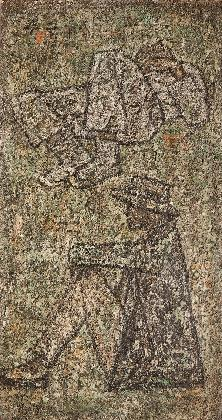 박수근, ‹실직›, 1961, 하드보드에 유채, 40.5x22cm, 개인소장