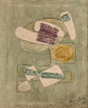 ‹Untitled›, 1966, oil and mixed media on canvas, 73.8x60cm, MMCA collection