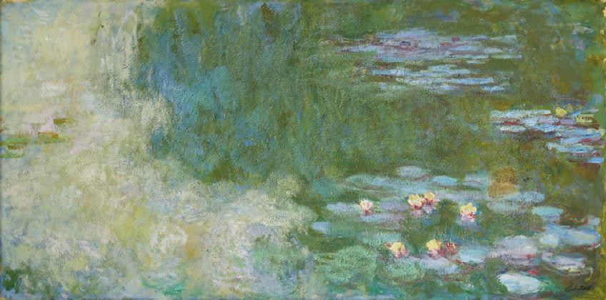 클로드 모네, ‹수련이 있는 연못›, 1917-1920, 캔버스에 유채, 100x200.5cm
