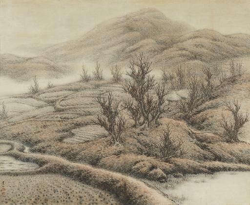 이상범(1897–1972), ‹초동(初冬)›, 1926, 종이에 먹, 색, 152 × 182 cm