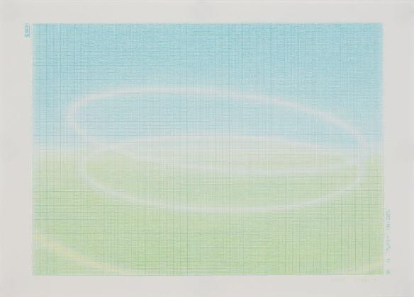 수연, ‹두 개의 판›, 2023, 모눈종이에 색연필, 21×29.7cm