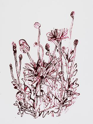 엄유정, ‹산비장이›, 2023, 종이에 아크릴릭 잉크, 40×30cm