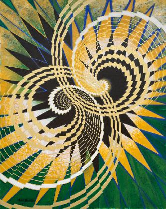 한묵, ‹금색운의 교차›, 1991, 캔버스에 유채, 254×202cm, 국립현대미술관 소장