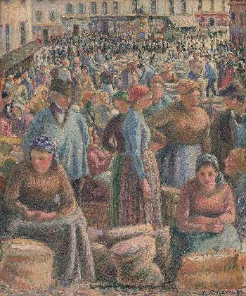 카미유 피사로, ‹퐁투아즈 곡물 시장›, 1893, 캔버스에 유화 물감, 46.5x39㎝