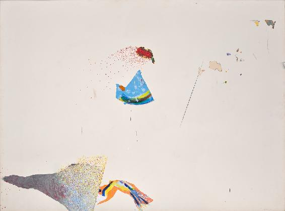 TCHINE Yuyeung, ‹Untitled›, 1982, Oil paint, pen and paper on paper on panel, collage, 146x196cm