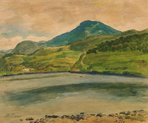 손일봉, ‹선도산›, 1949, 종이에 수채 물감, 38×54cm