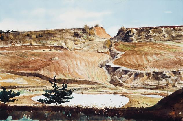 강연균, ‹전라도 땅›, 1990, 종이에 수채 물감, 97×146cm