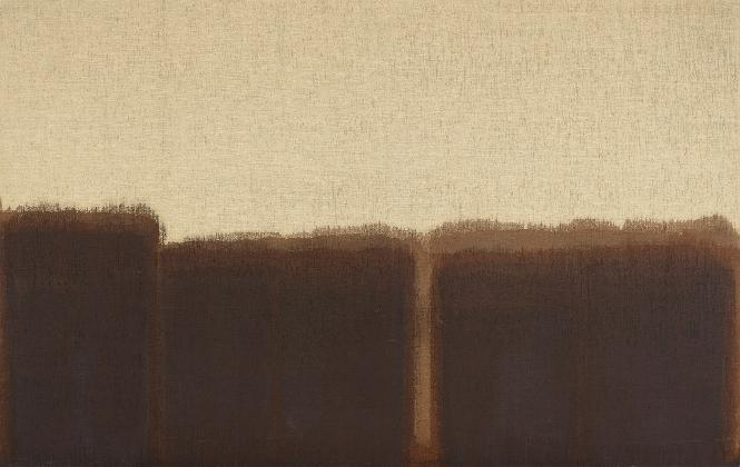 YUN Hyongkeun, ‹Umber Blue 82-86-32›, 1982-1986, Oil paint on canvas, 189×300cm