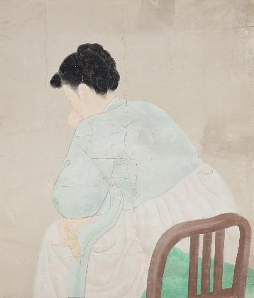 박래현, ‹여인›, 1942, 종이에 먹, 색, 94×80.3cm