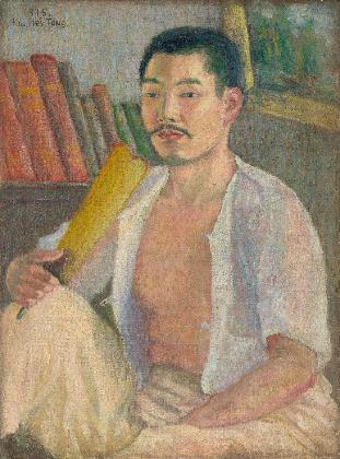 고희동, ‹자화상›, 1915, 캔버스에 유화물감, 61×46cm