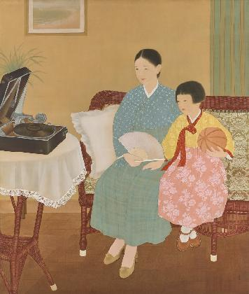 KIM Kichang, ‹Quiet Listening›, 1934, Color on silk, 159×134.5cm
