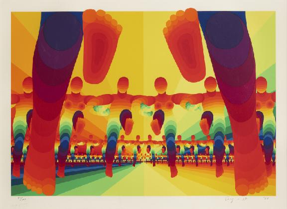 아이-오, ‹개막식›, 1988, 종이에 스크린프린트, 46.5 x 65.8 cm, 31/100