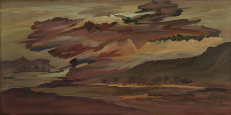 김종휘, ‹향리(鄕里)›, 1987, 캔버스에 유화 물감, 97×194.5cm, 국립현대미술관.