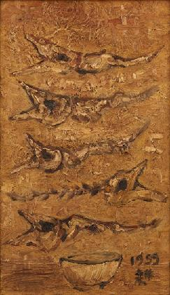 김경, ‹명태›, 1959, 캔버스에 유화 물감, 41 × 24 cm, 국립현대미술관 소장